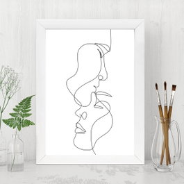 Wallity Cuadro Decorativo Multicolor enmarcado en MDF 24 x 29 cm